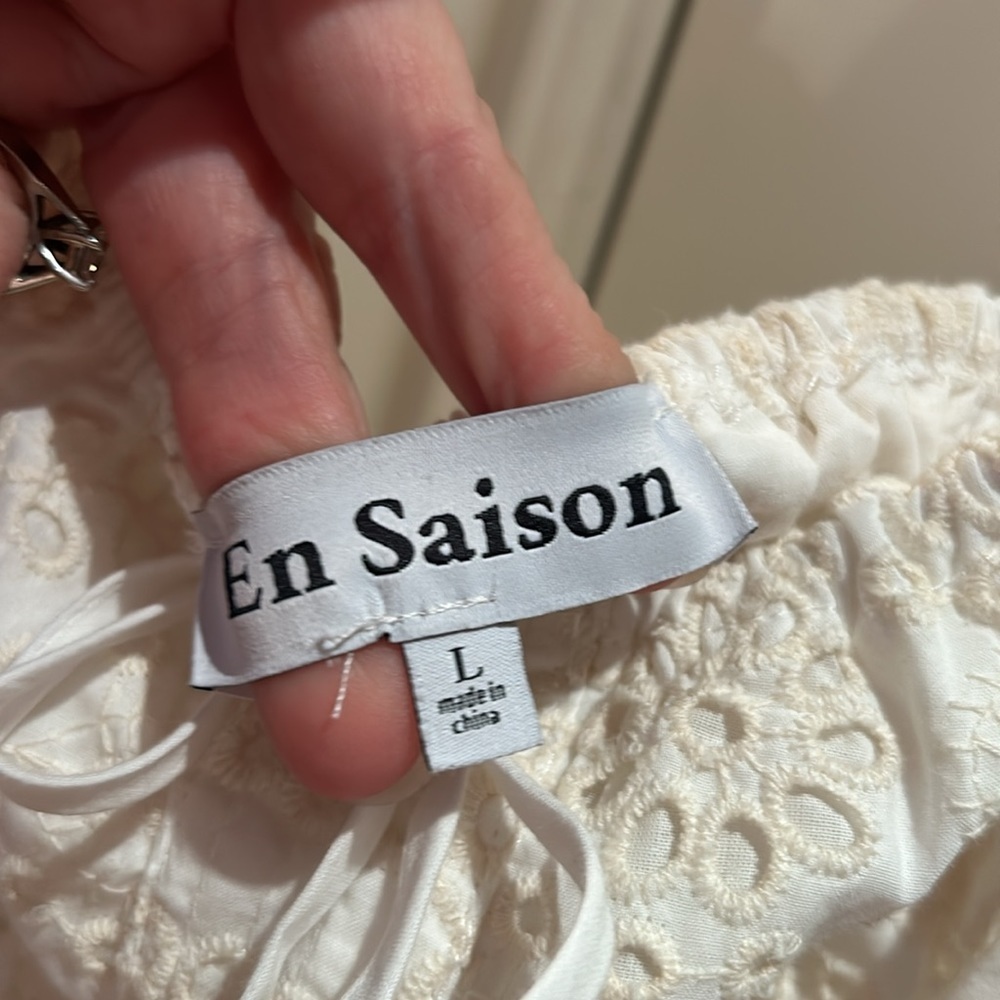 ANTHROPOLOGIE EN SAISON  Portia eyelet top large - Picture 8 of 13